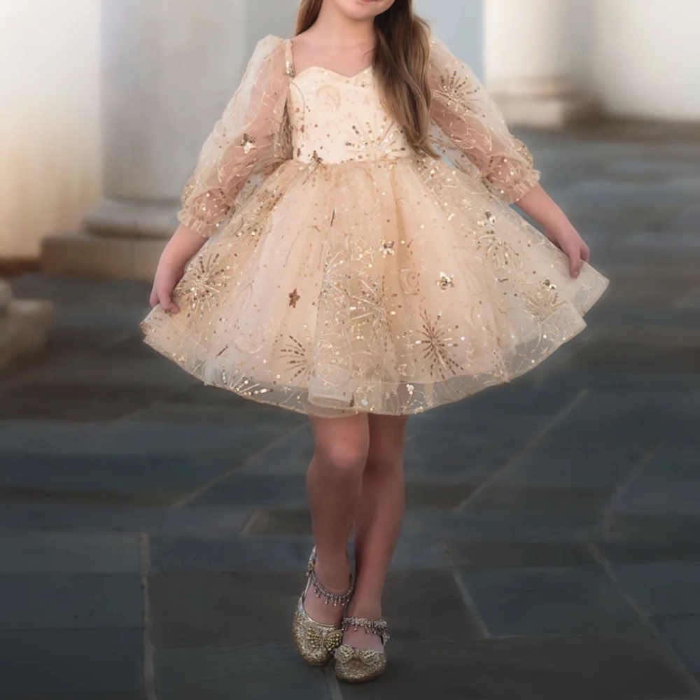 Trish Scully Butterfly Gold Dress Shoes Size 3